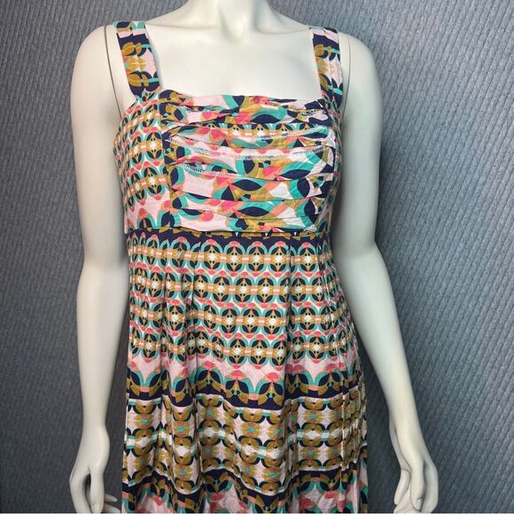 ANTONIO MELANI Multicolor Geometric Sleeveless Maxi Dress Size 8 Art Comfort - Picture 12 of 12